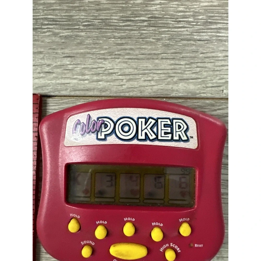 Vintage 1999 Radica Color Poker Handheld‎ Electronic Game Pink Retro Toy 1109